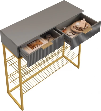 Обувница Классная 1 Mebelson (ЛДСП,Металл/Графит,Золотой) арт.172188,3327