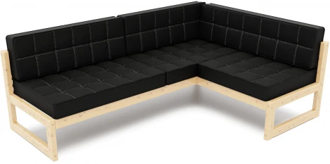 Диван Arsko угловой Сега У сосна велюр черный