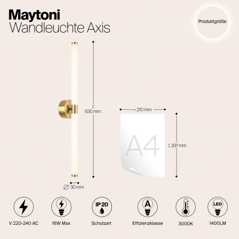 Бра Maytoni Axis MOD106WL-L16G3K (LED, 220V, круглые)