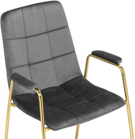 Стул Woodville на металлокаркасе Lana dark grey / gold 15543