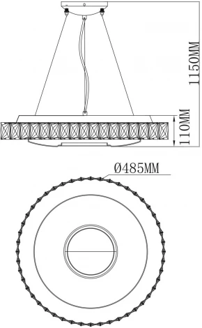 Подвесная люстра DeMarkt Фризанте 687010601 (регулировка яркости, LED, 220V, диммер, пульт управления, на тросе)