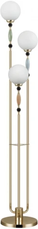 Торшер Odeon Light Palle 5405/3F золотой/корич./голубой/зеленый/белый матов./металл/керамика/стекло E14 3*40W (220V, выключатель, шарики)