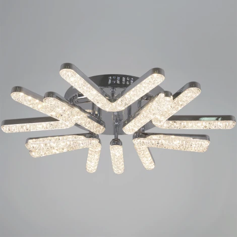 Потолочная люстра светодиодная на штанге с пультом с регулировкой цветовой температуры, яркости и ночным режимом Reluce 13190-0.3-5+5 CR