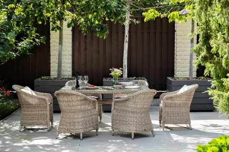 Обеденная группа плетеная, цвет бежевый 4SIS Эспрессо EC6T-7-SET beige