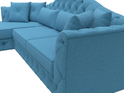 Диван угловой Артис левый угол (Голубой/Рогожка) Лига Диванов арт.123402L