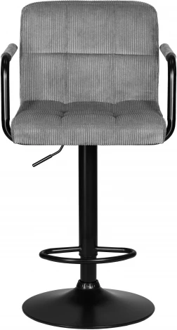 Стул барный DOBRIN KRUGER ARM BLACK (серый вельвет (LAR-E2041-25))