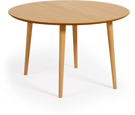 Раздвижной стол Oakland из МДФ с дубовым шпоном и ножками из массива каучука Ø120(200)x120 с La Forma (ex Julia Grup) арт.114620