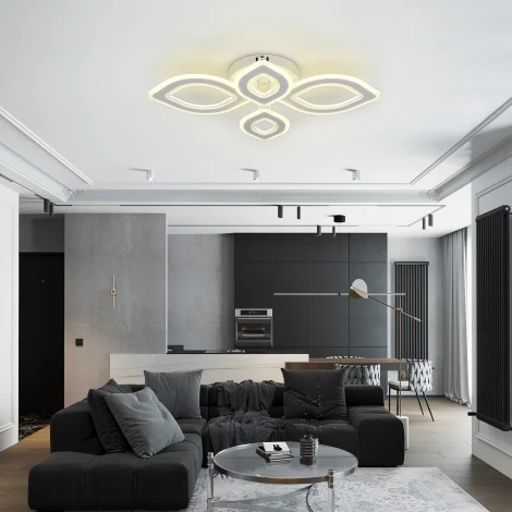 Потолочная люстра светодиодная Natali Kovaltseva Angel LED LAMPS 81197 с пультом ДУ, моб. приложением 160W, белый, LED