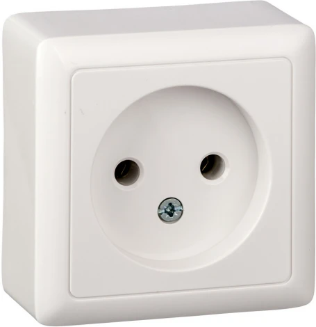 Розетка накладная без заземления (белый) Systeme Electric HIT RA10-131-B