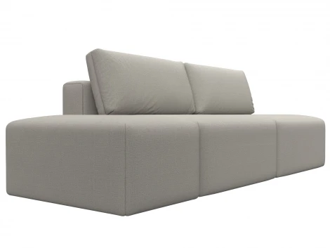 Диван прямой модульный с пуфом Лига-060 НПБ (ЛДСП,Брус,Фанера/Пластик/Рогожка/Бежевый) Лига Диванов 129674