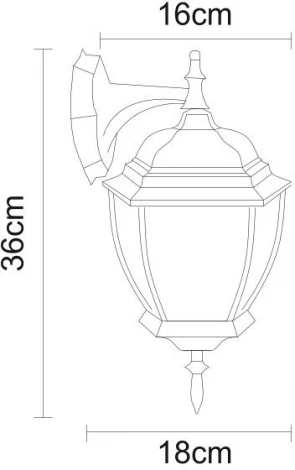 Настенный фонарь уличный Arte Lamp Pegasus A3152AL-1BN (220V, IP44)