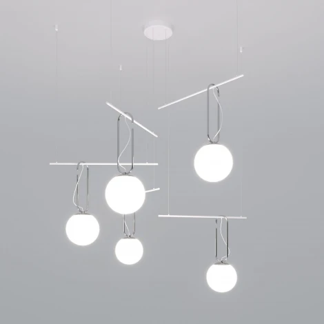 Подвесной светильник Riche 70143/5 белый Eurosvet (220V, на тросе, шарики)