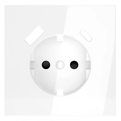 Накладка для розетки с заземлением и защитными шторками, с USB A+C Voltum S70 VLS001001 (белый глянцевый)