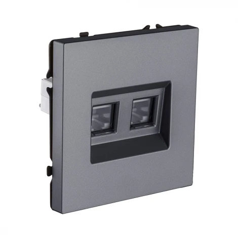Розетка двойная Ethernet RJ45 серый Kollinger Eclipse EC-018GY