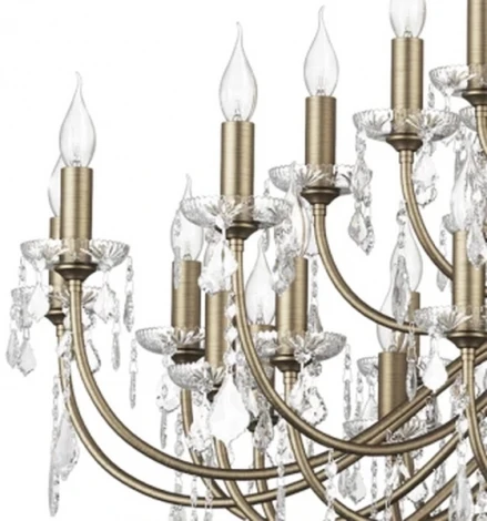Подвесная большая люстра Osgona Classic 700511 (220V, хрусталь, на цепи, подсвечник, свеча)