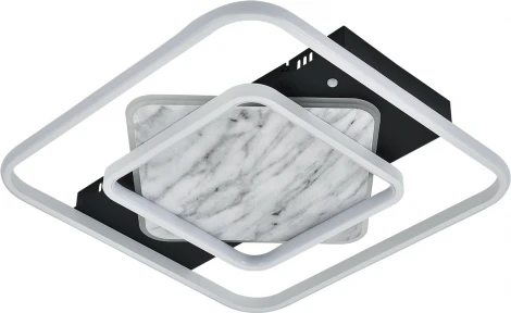 Потолочная люстра светодиодная Escada Nebula 10293/3LED 111Вт, металл/силикон, черный/белый мрамор (регулировка яркости, 220V, пульт управления)