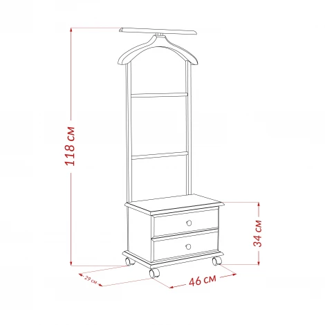 Вешалка напольная Leset Ричмонд (Массив бука,МДФ,Шпон,Металл,Пластик/Белый) арт.2000000092263