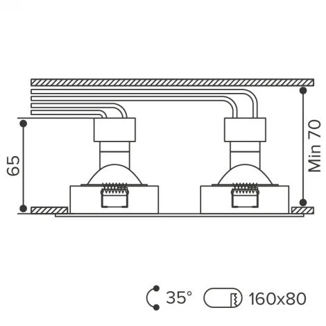 Встраиваемый светильник под лампу GU5.3 черный Wolta Alto WDL-GU5.3/02BL-02