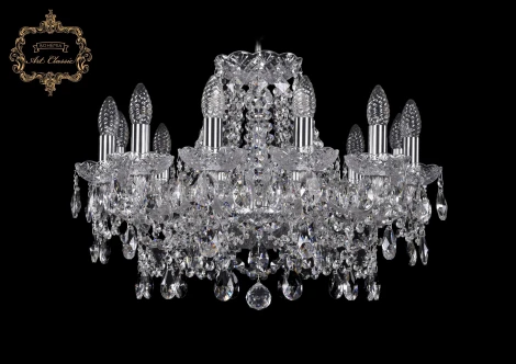 Подвесная люстра Art Classic 11.25 11.25.12.200.Cr.Sp (220V, хрусталь, на цепи, подсвечник, свеча)