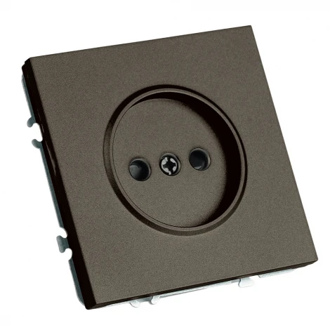 Розетка без заземления со шторками (антрацит, soft touch) Stekker Эмили 49928