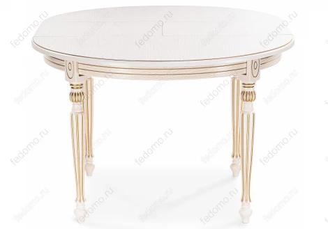Стол Woodville Брейзер молочный / золото 483906