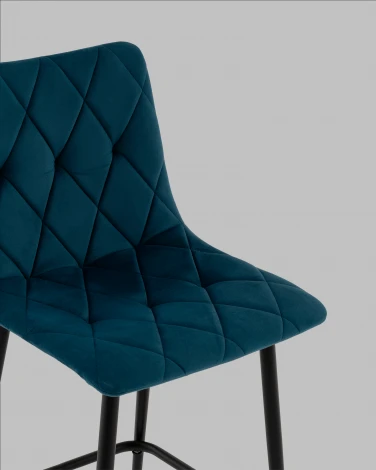 Стул полубарный Одди Diamond велюр синий Stool Group арт.УТ000040900