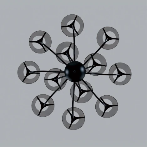 Потолочная люстра ярусная на штанге Lumion Smoky 6570/12C черный/дымчатый/металл/стекло G9 12*20W 220V