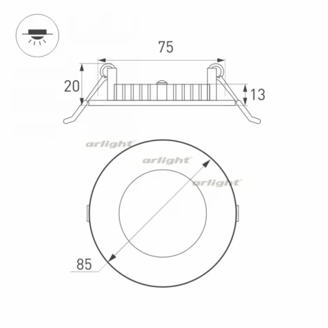 Встраиваемый точечный светильник Arlight DL 020104 (LED, 220V, круглые, IP40)