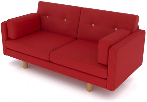 Диван Arsko Ингвар М красный велюр