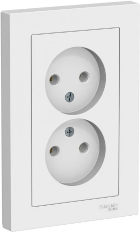 Розетка встраиваемая двойная без заземления (белый) Systeme Electric AtlasDesign ATN000120