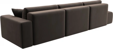 Диван прямой Лига-036 НПБ Модерн Лонг подлокотник справа (Коричневый/Велюр) Лига Диванов арт.121360