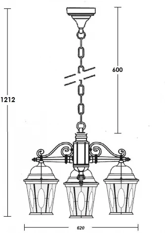 Уличный светильник подвесной Oasis Light ASTORIA 2M 91470M/3 Gb овал (220V, на цепи, IP44)