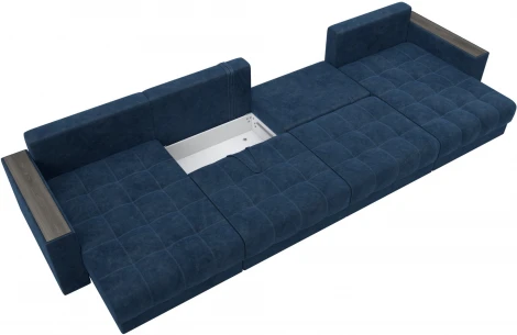 Диван П-образный с декором Лига-049 НПБ Лонг Лига Диванов (Велюр) арт.128566