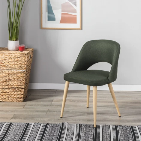 Стул R-Home Lars тёмно-зеленый/нат.дуб