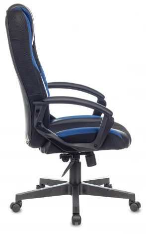 Кресло игровое Zombie VIKING-9 черный/синий текстиль/эко.кожа крестовина пластик