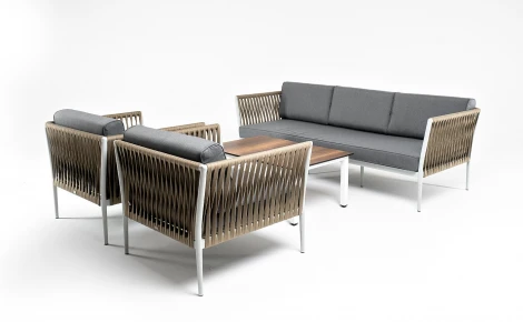 "Касабланка" лаунж-зона плетеная из роупа 5-местная, цвет бежевый 4SIS арт.УТ-00007281