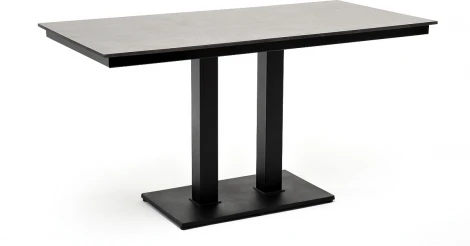 "Каффе" обеденный стол из HPL 140х70см, цвет "серый гранит", подстолье двойное черное чугун 4SIS арт.УТ-00005738
