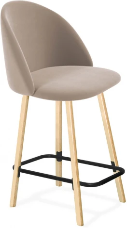 Стул полубарный Sheffilton SHT-ST35/S94-1 латте/прозрачный лак/черный муар