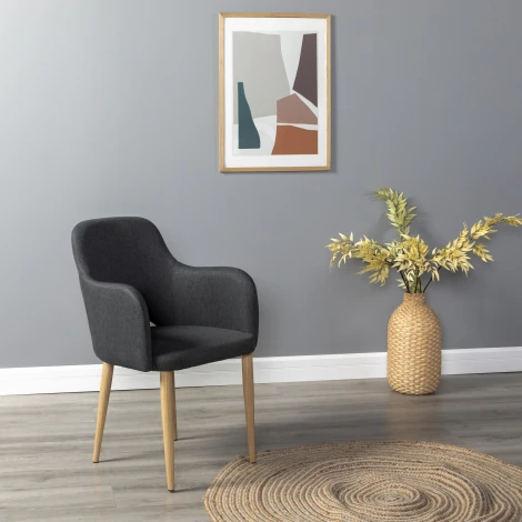 Кресло Ledger темно-серый/нат.дуб R-Home арт.410124131h_Dark grey_н.дуб