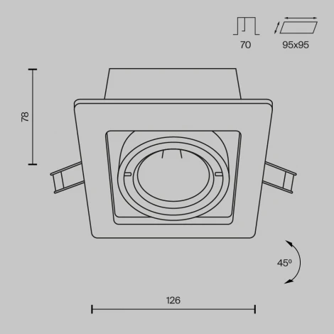 Встраиваемый светильник Metal Modern GU10 1x50Вт Maytoni Technical DL008-2-01-W (220V)