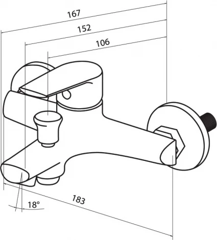 Смеситель Damixa RedBlu Origin Balance 791000000 для ванны с душем