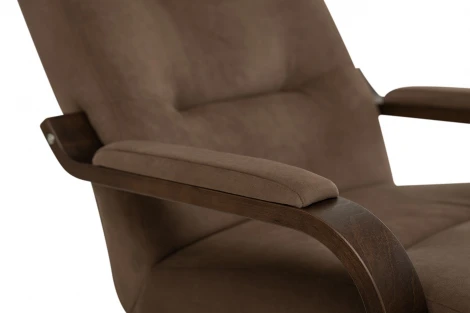 Кресло Leset Оскар 4687206966406 Фанера,Береза,Шпон, Велюр, Коричневый, Орех