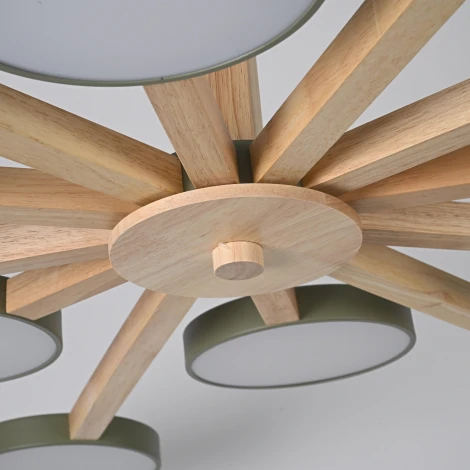 Потолочная люстра Wi-Fi на штанге Turna L12 Khaki By ImperiumLoft Turna-B01 (LED, 220V, голосовое управление, умный дом - Алиса)