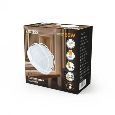 Настенно-потолочный светильник Gauss НБП 926602116 (220V, круглые, IP54)