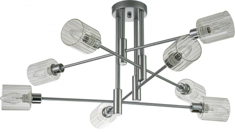 Потолочная люстра ярусная на штанге Escada Reflex 1140/8P E14*40W Silver/Chrome (220V)