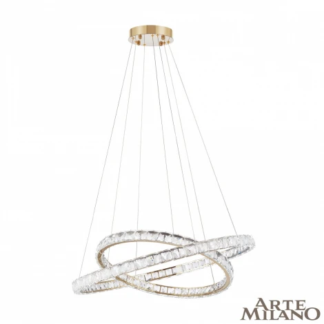 Подвесной светильник Arte Milano Venezia 311311/D800-D600 GD (регулировка яркости, LED, 220V, хрусталь, пульт управления, на тросе)