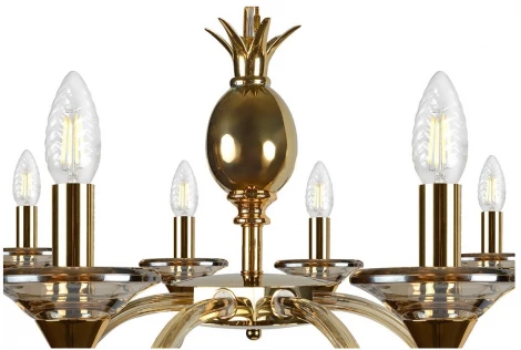 Подвесная люстра iLamp Flo YT2049-8 GD+COG (220V, на цепи, свеча)
