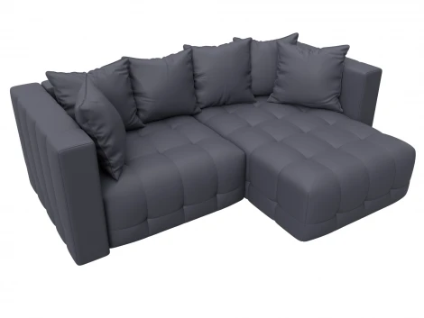 Диван угловой Лига-052 НПБ угол универсальный (ЛДСП,Брус,Фанера/Пластик/Экокожа/Серый) Лига Диванов 129913