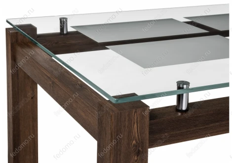 Стеклянный стол Woodville Бран орех кантри 462084