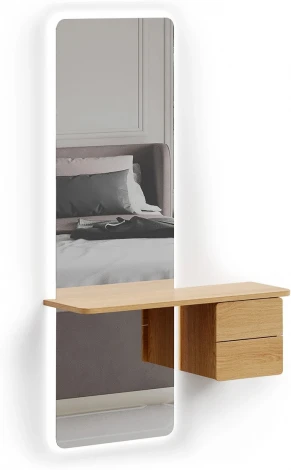 Зеркало Mede с подсветкой ОГОГО (арт.798704), (ЛДСП,Зеркало/Дуб Корбридж)